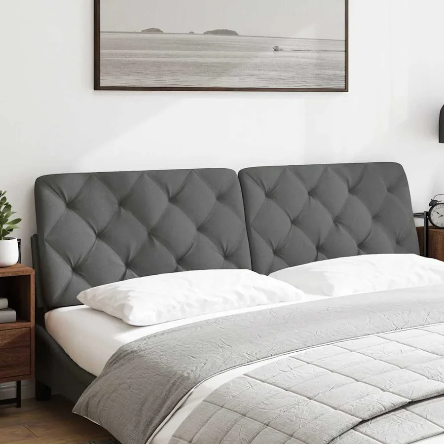 Coussin de tête de lit gris foncé 180 cm tissu - 2