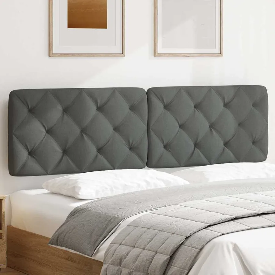 Coussin de tête de lit gris foncé 180 cm tissu - 3