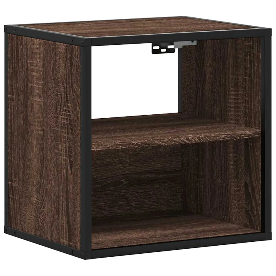 Table de chevet murale chêne marron 40x31x39,5 cm - 2