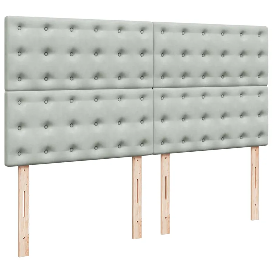 Cadre de lit ottoman avec matelas gris clair 200x200 cm velours - 11