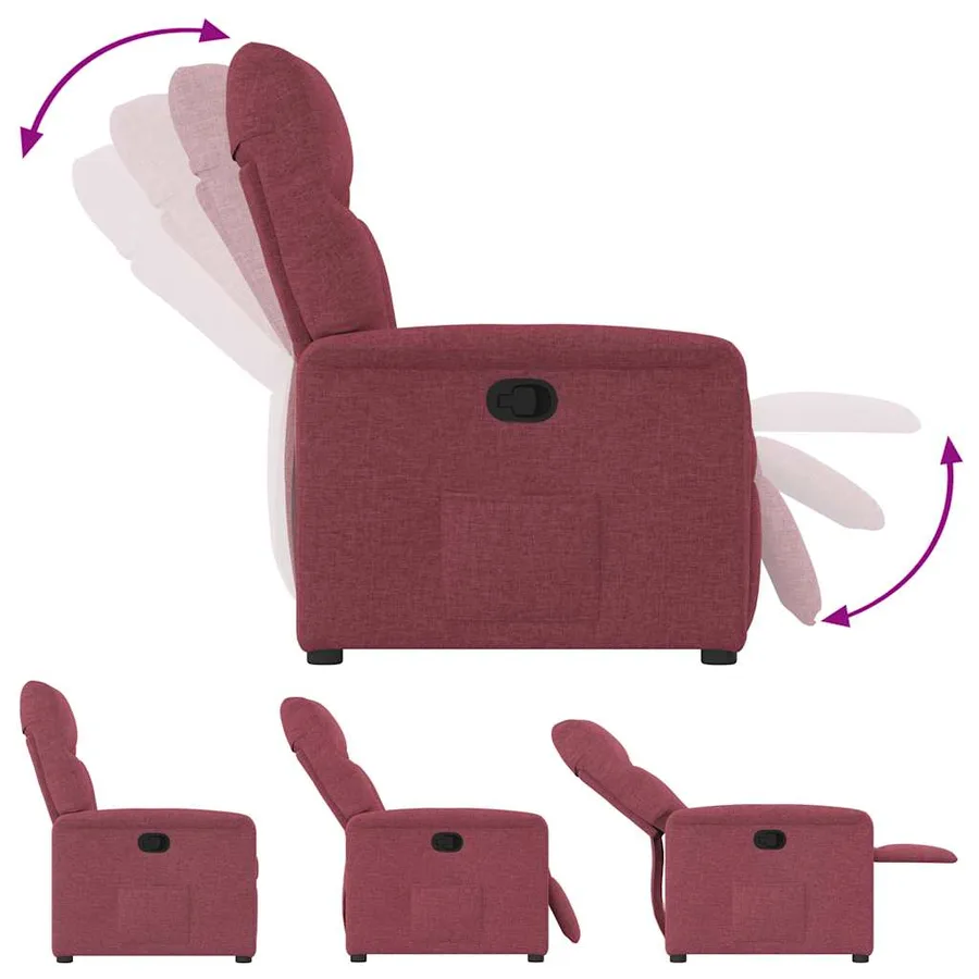 Fauteuil inclinable Rouge bordeaux Tissu - 6
