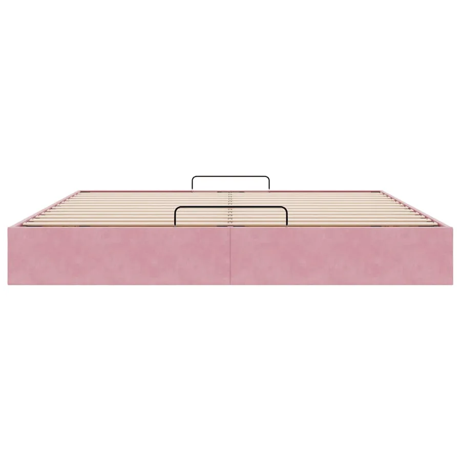 Cadre de lit ottoman sans matelas rose 180x200 cm velours - 7