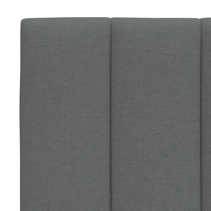 Lit avec matelas Hanko gris foncé 90x190 cm tissu - 11