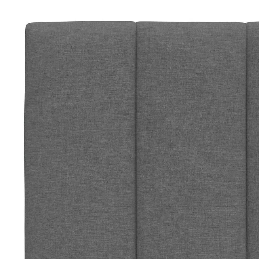 Lit avec matelas Hanko gris foncé 90x200 cm tissu - 11