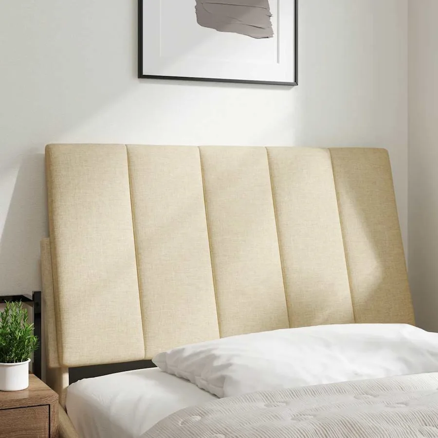 Coussin de tête de lit Hanko crème 90 cm tissu - 2