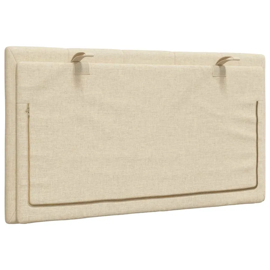 Coussin de tête de lit Hanko crème 90 cm tissu - 6