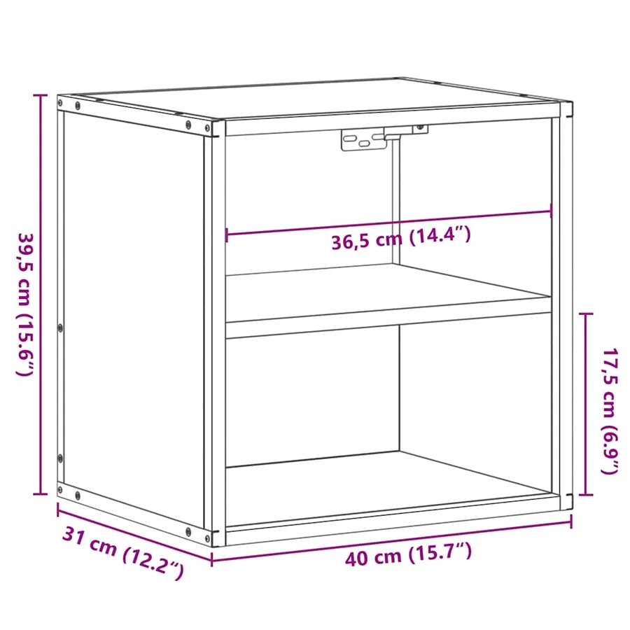 Table de chevet murale noir 40x31x39,5 cm - 12