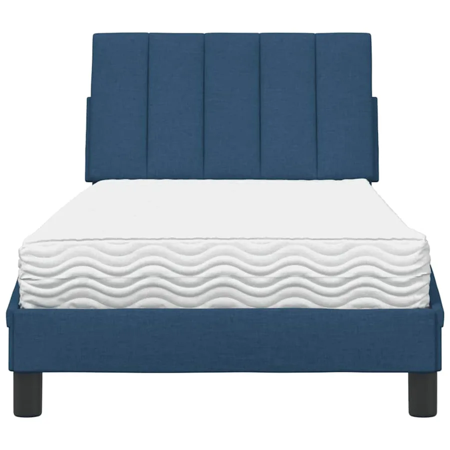 Lit avec matelas Hanko bleu 80x200 cm tissu - 5