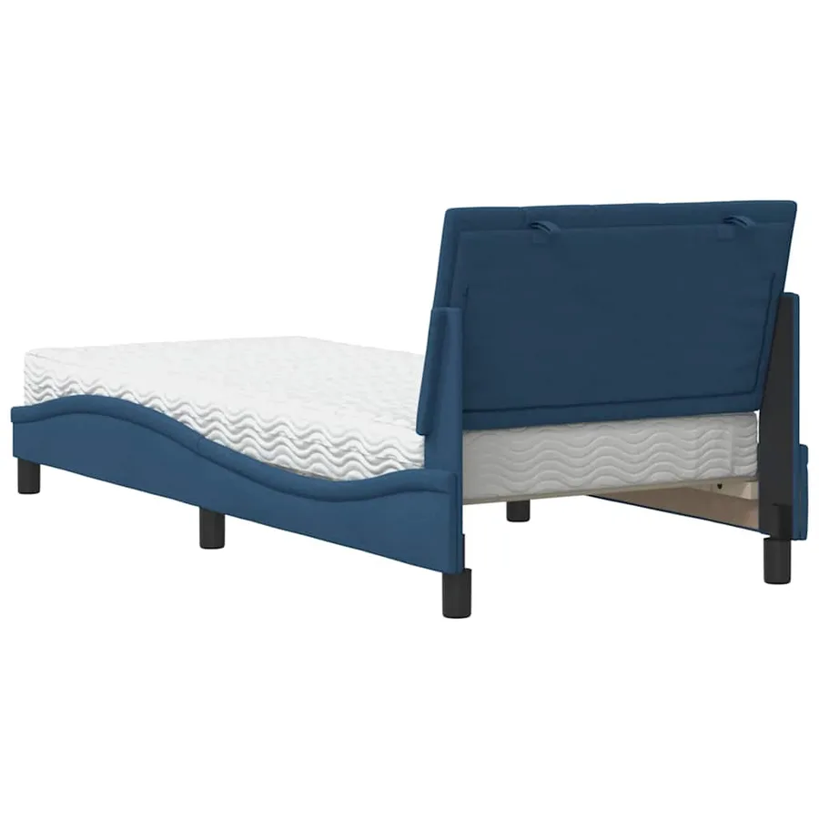 Lit avec matelas Hanko bleu 80x200 cm tissu - 7