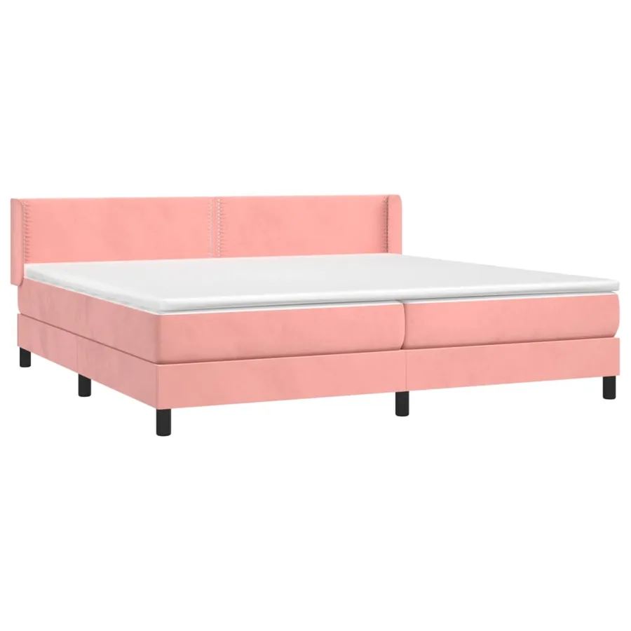 Sommier à lattes de lit avec matelas Rose 200x200 cm Velours - 3