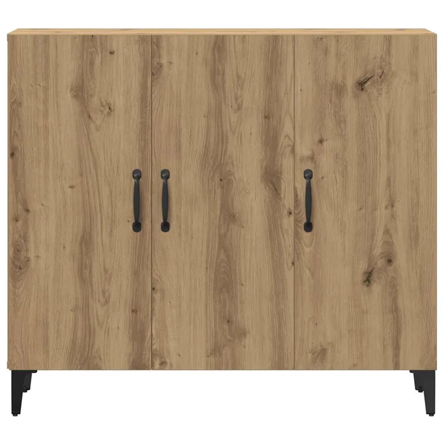 Buffet chêne artisanal 90x34x80 cm bois d'ingénierie - 4