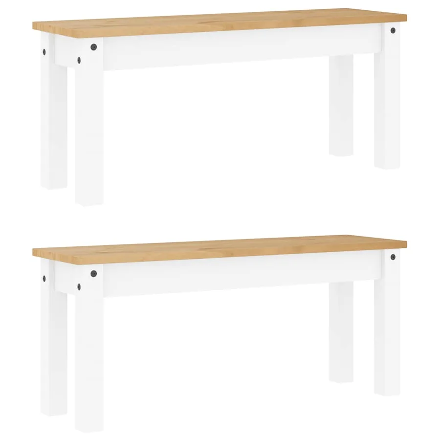 Ensemble à manger PANAMA 3 pcs blanc bois de pin massif - 6