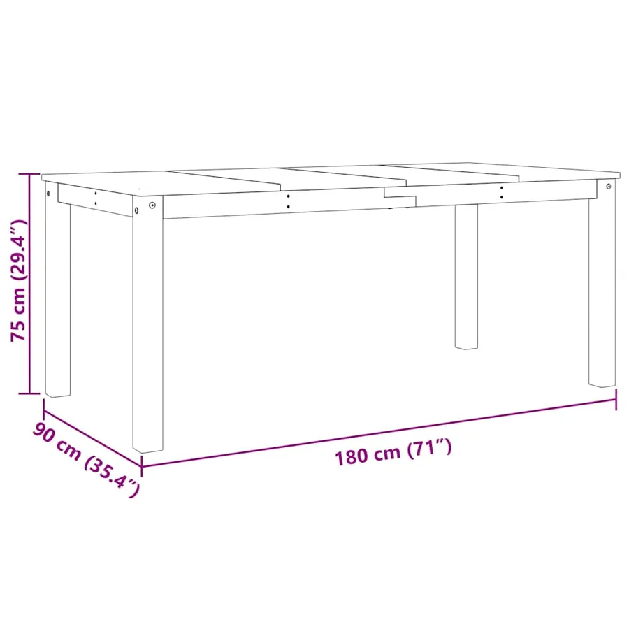 Ensemble à manger PANAMA 4 pcs blanc bois de pin massif - 15