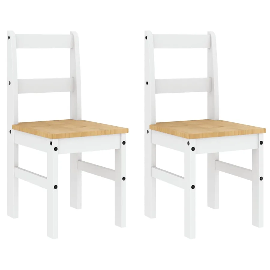 Ensemble à manger PANAMA 4 pcs blanc bois de pin massif - 7