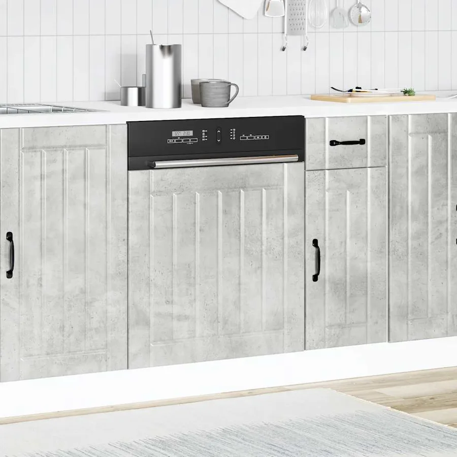 Panneau de lave-vaisselle Lucca gris béton bois d'ingénierie - 3