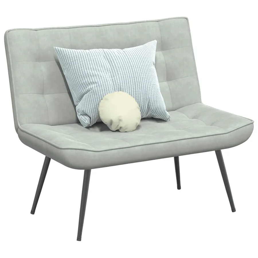 Banc gris clair 110x74x84 cm velours