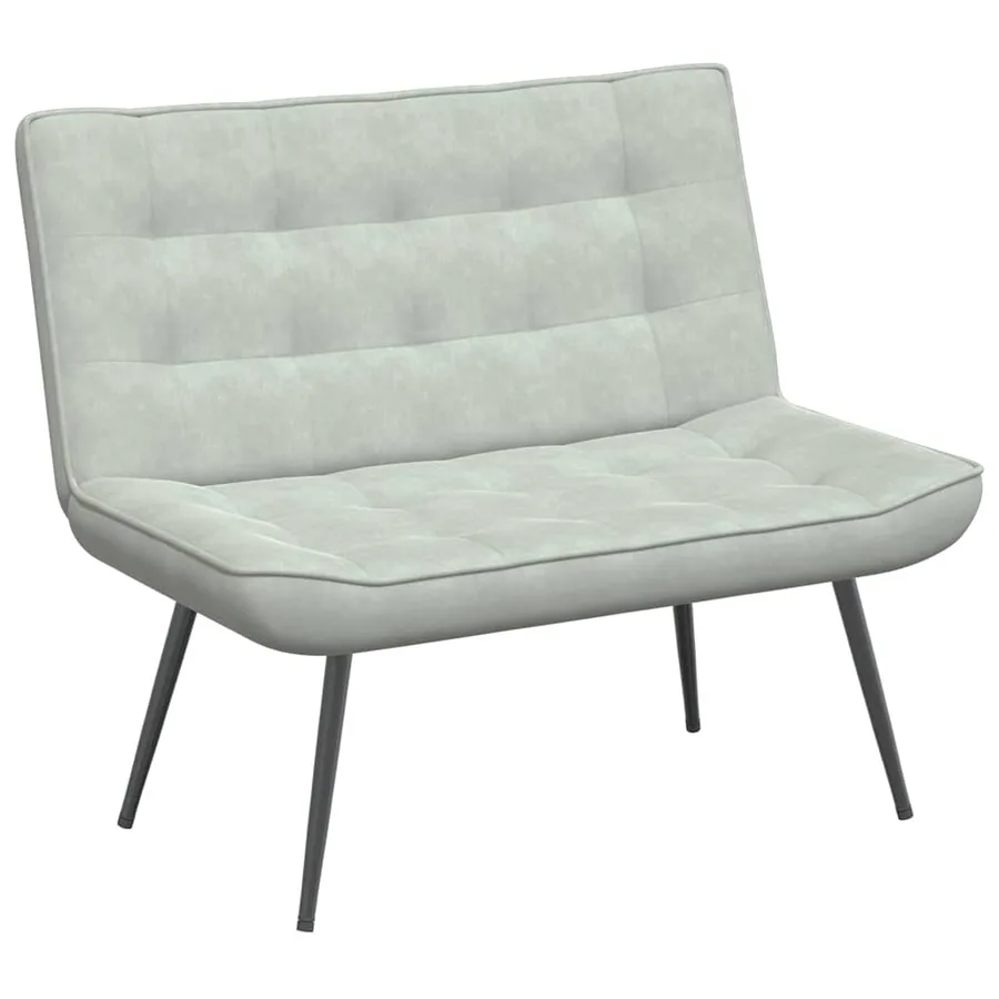 Banc gris clair 110x74x84 cm velours - 2