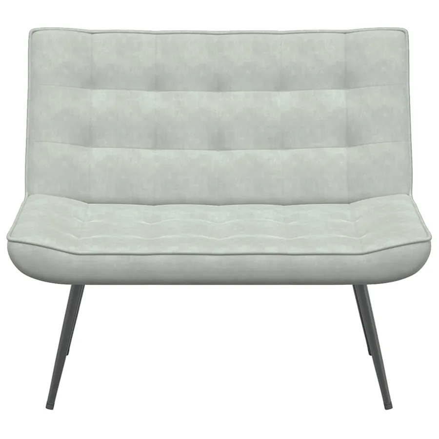 Banc gris clair 110x74x84 cm velours - 4