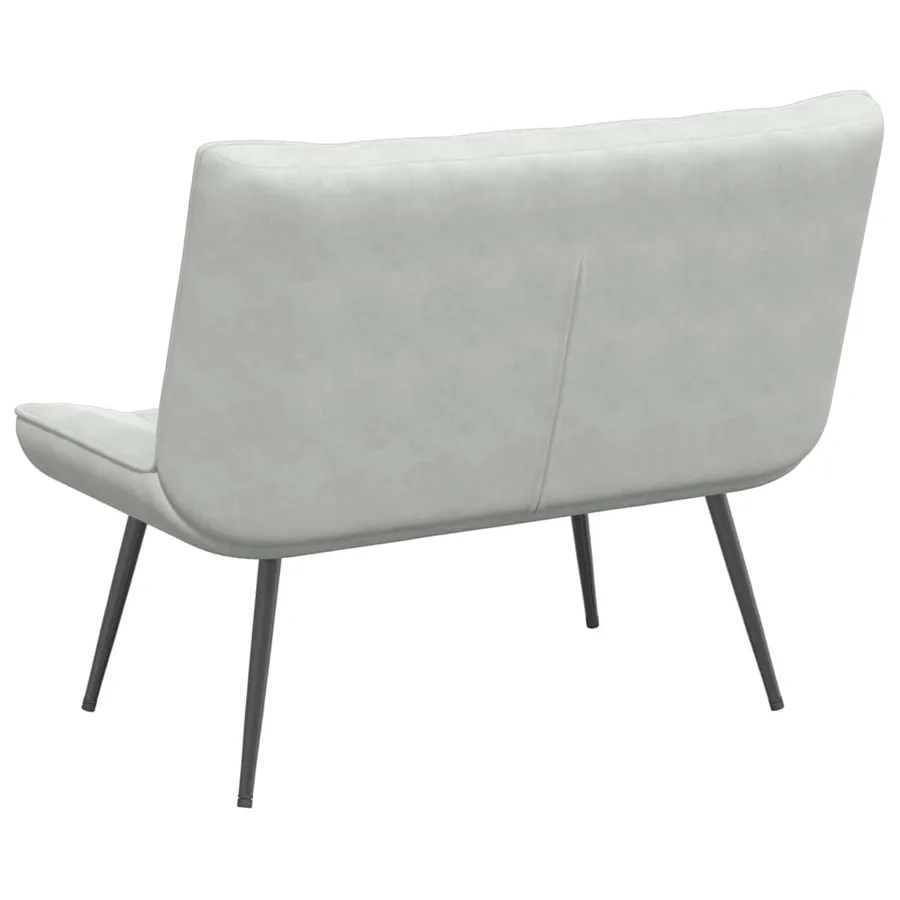 Banc gris clair 110x74x84 cm velours - 6