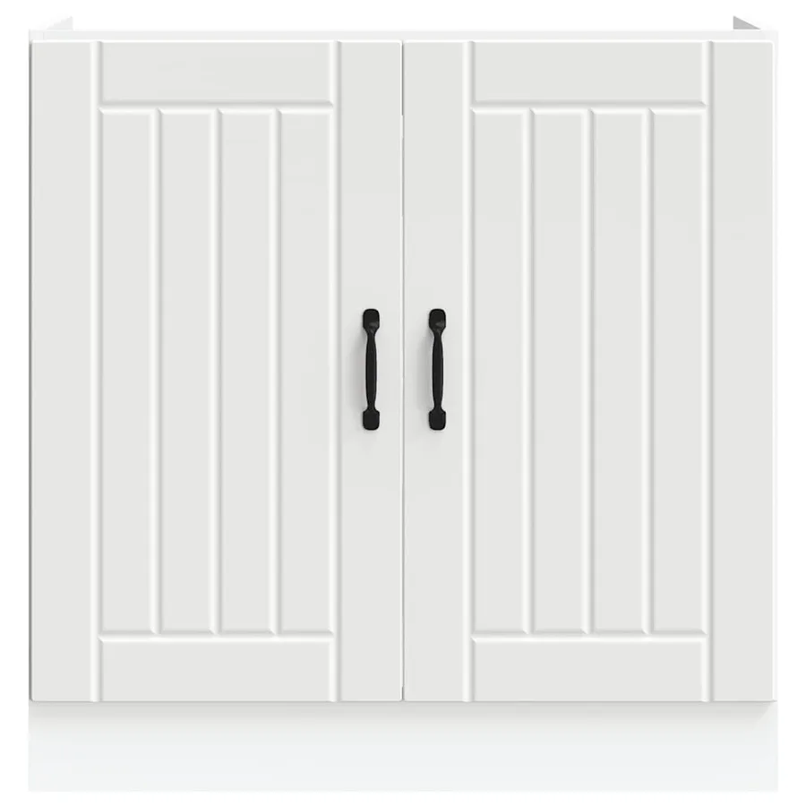 Meuble de base de lavabo Lucca blanc bois d'ingénierie - 4