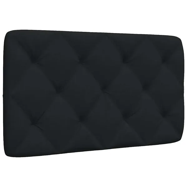 Coussin de tête de lit noir 80 cm tissu