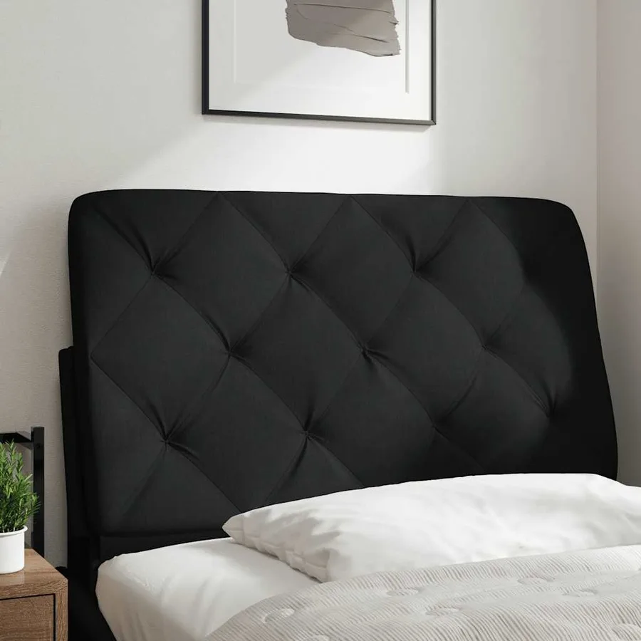 Coussin de tête de lit noir 80 cm tissu - 2