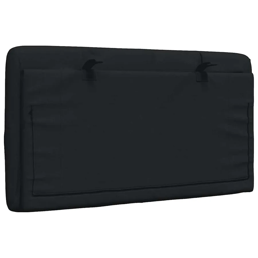 Coussin de tête de lit noir 80 cm tissu - 6