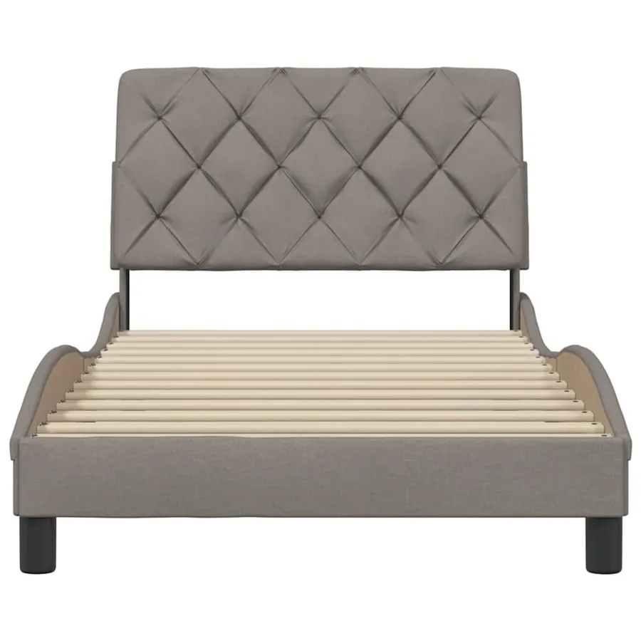 Cadre de lit sans matelas taupe 100x200 cm tissu - 5