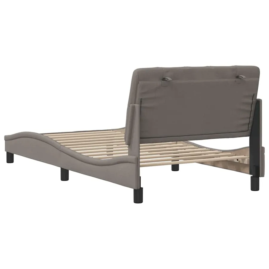 Cadre de lit sans matelas taupe 100x200 cm tissu - 9