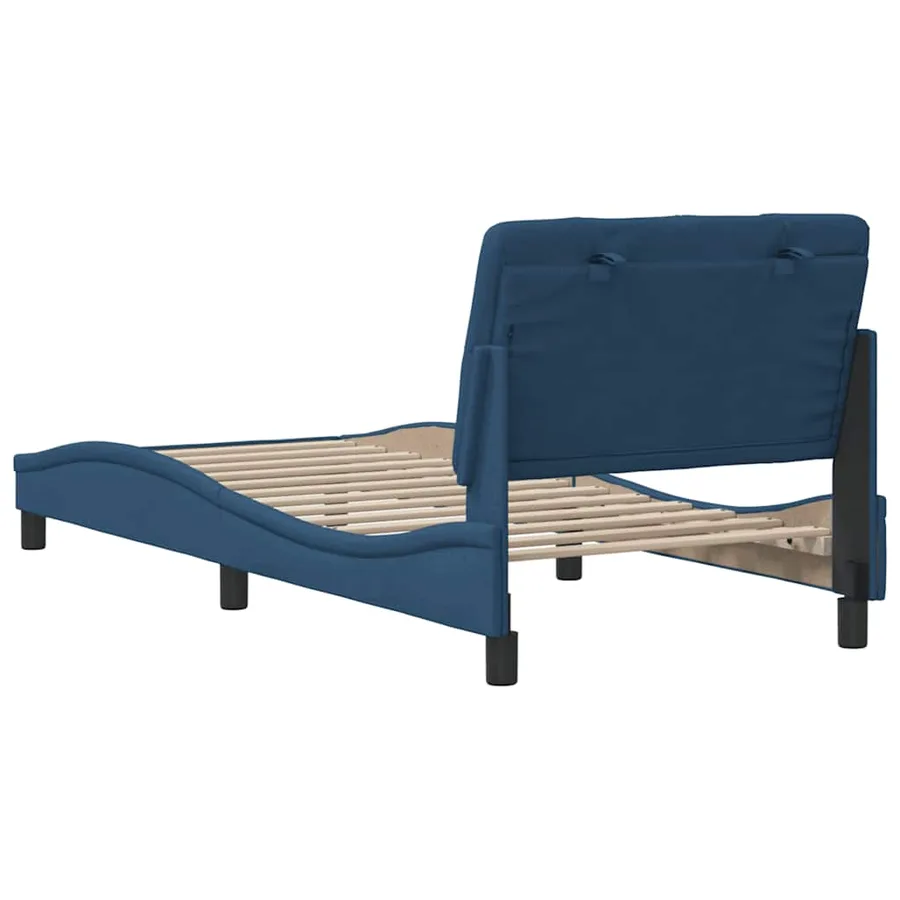 Cadre de lit sans matelas bleu 80x200 cm tissu - 9