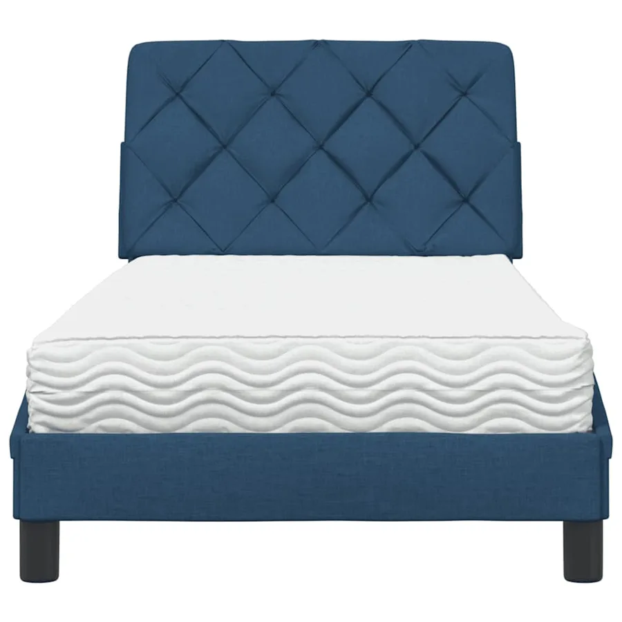 Lit avec matelas bleu 80x200 cm tissu - 5