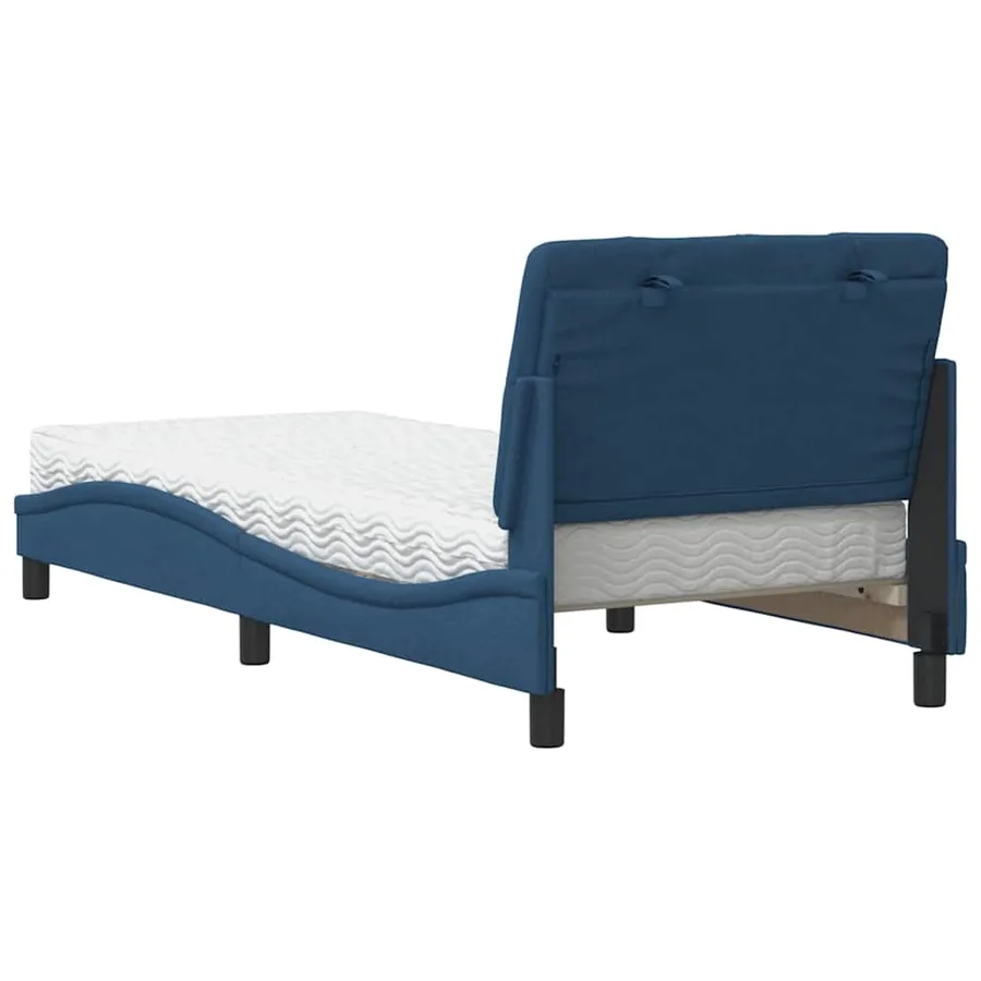 Lit avec matelas bleu 80x200 cm tissu - 7