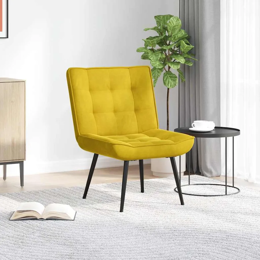 Chaise de relaxation jaune 64x74x84 cm velours