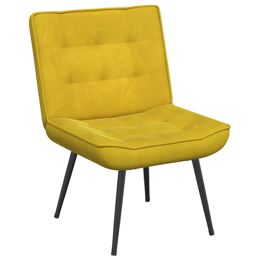 Chaise de relaxation jaune 64x74x84 cm velours - 2