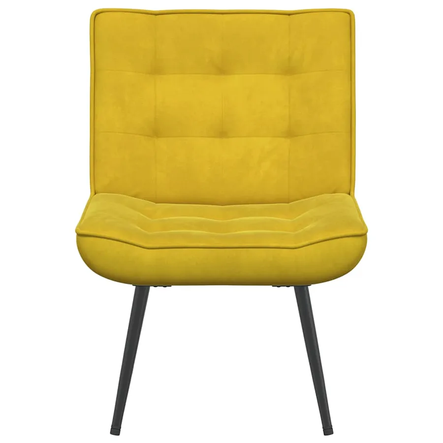 Chaise de relaxation jaune 64x74x84 cm velours - 4