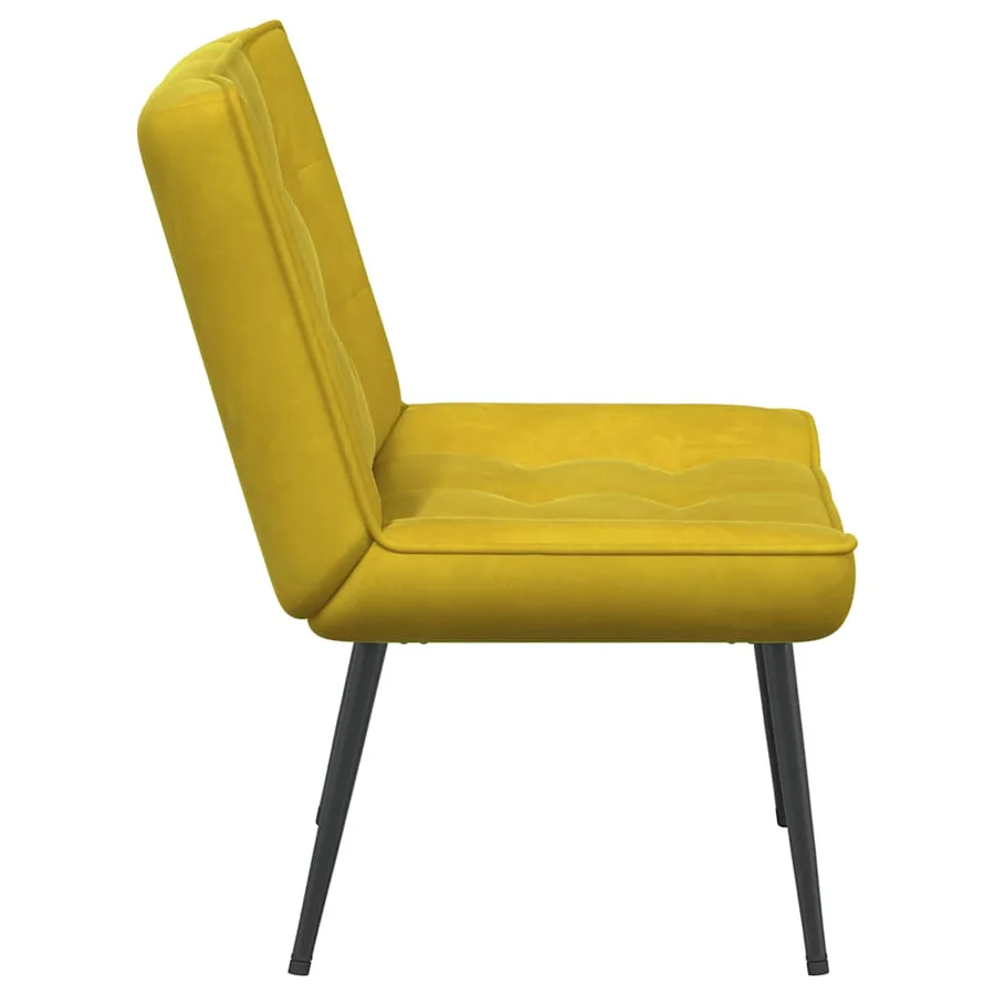 Chaise de relaxation jaune 64x74x84 cm velours - 5