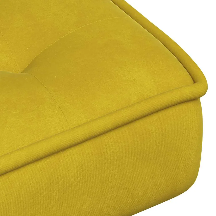 Chaise de relaxation jaune 64x74x84 cm velours - 8