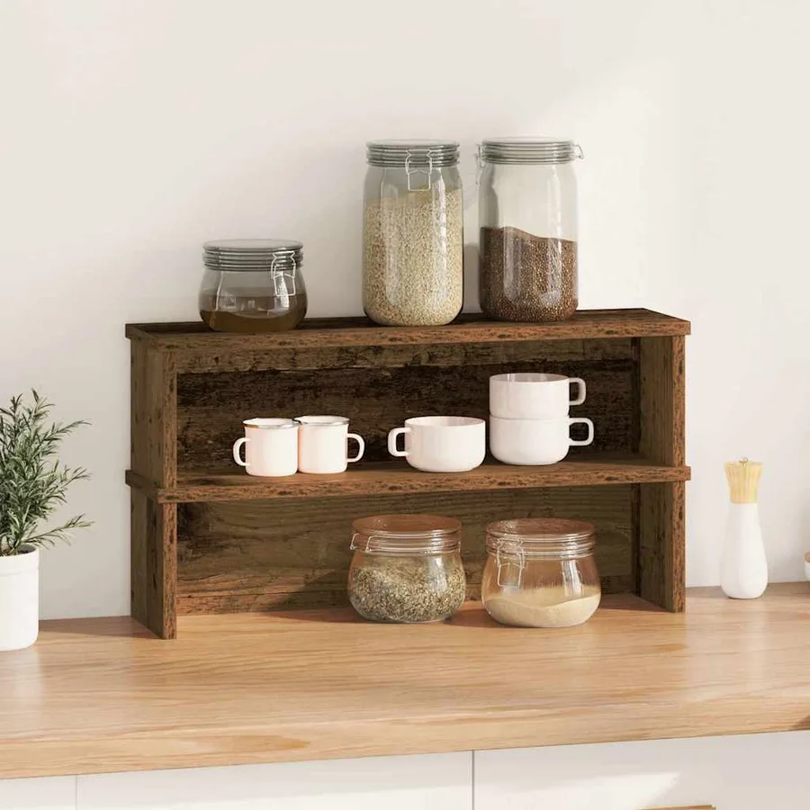 Étagères de cuisine empilables 2 pcs vieux bois 60x15x16 cm - 2