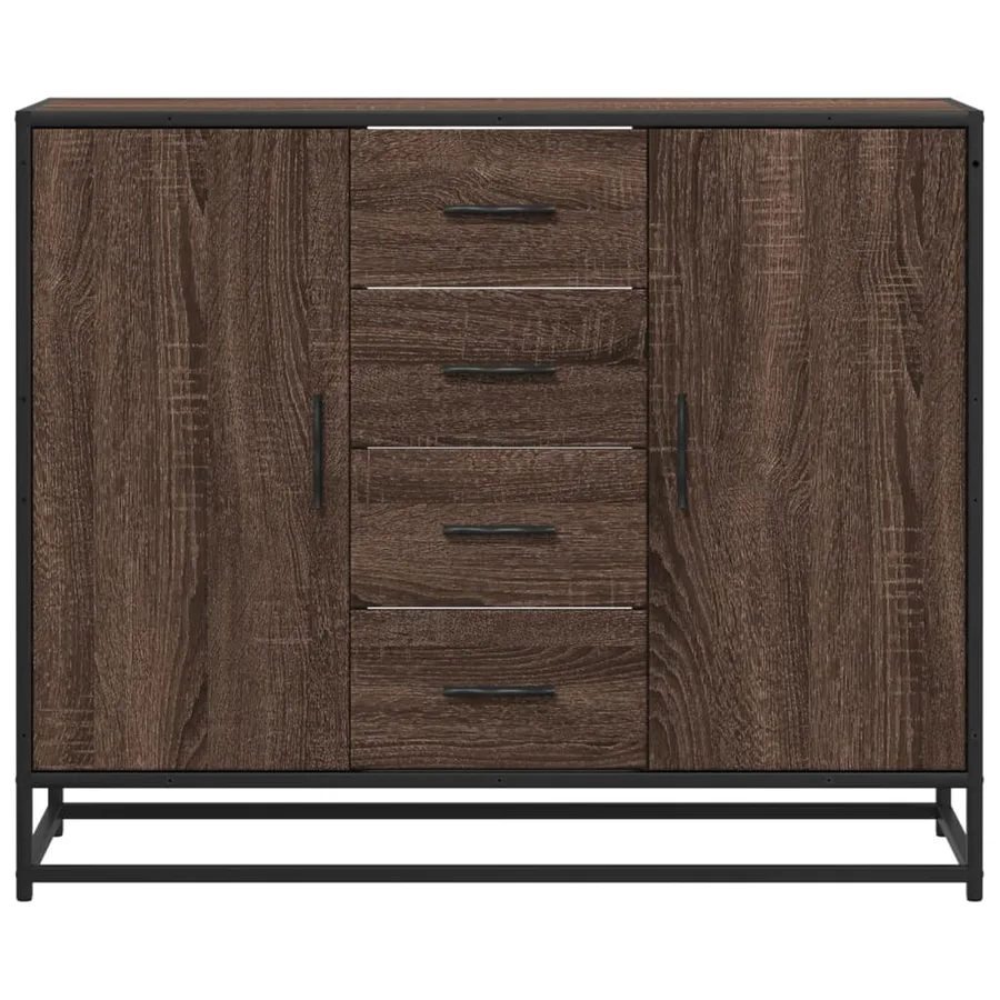 Buffet chêne marron 92x35x76 cm Bois d'ingénierie - 4