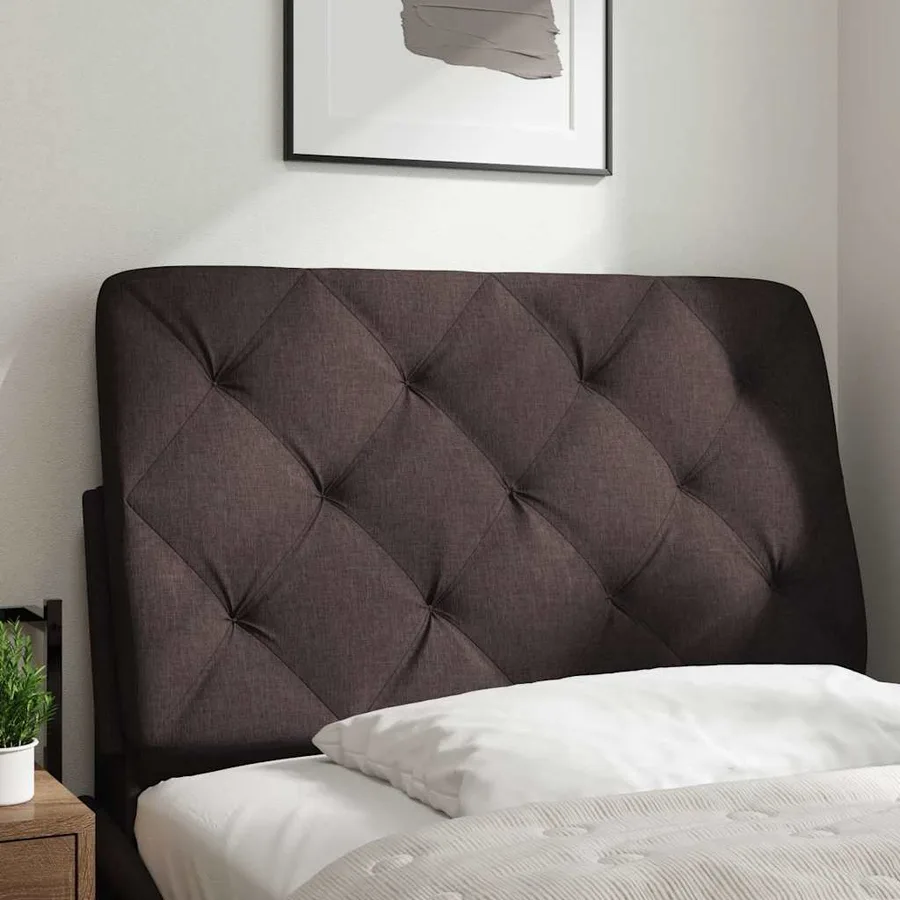 Coussin de tête de lit marron foncé 90 cm tissu - 2