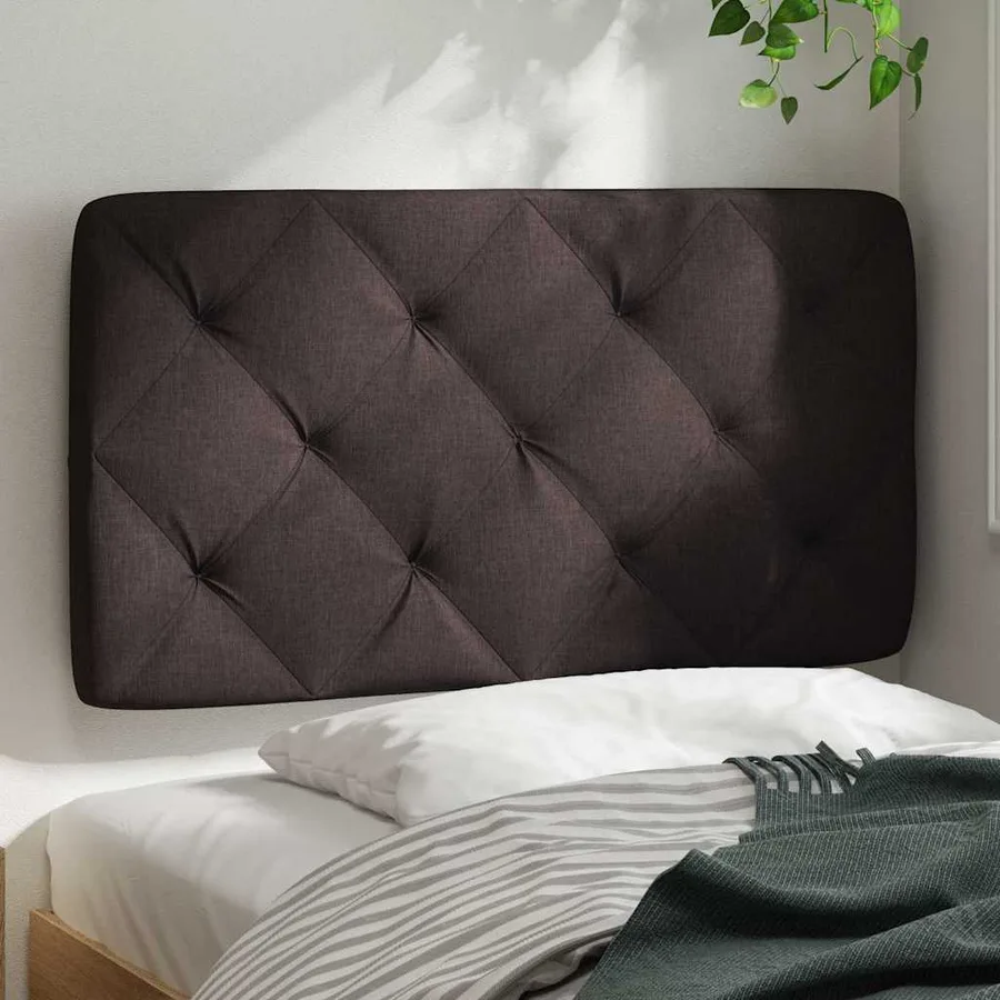 Coussin de tête de lit marron foncé 90 cm tissu - 3