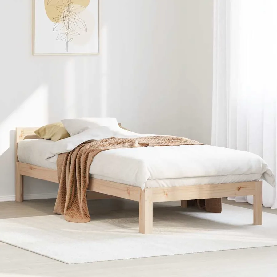 Cadre de lit sans matelas 90x200 cm bois de pin massif - 4