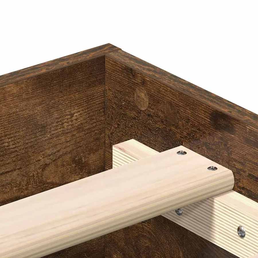 Cadre de lit sans matelas chêne fumé 140x200 cm bois ingénierie - 8
