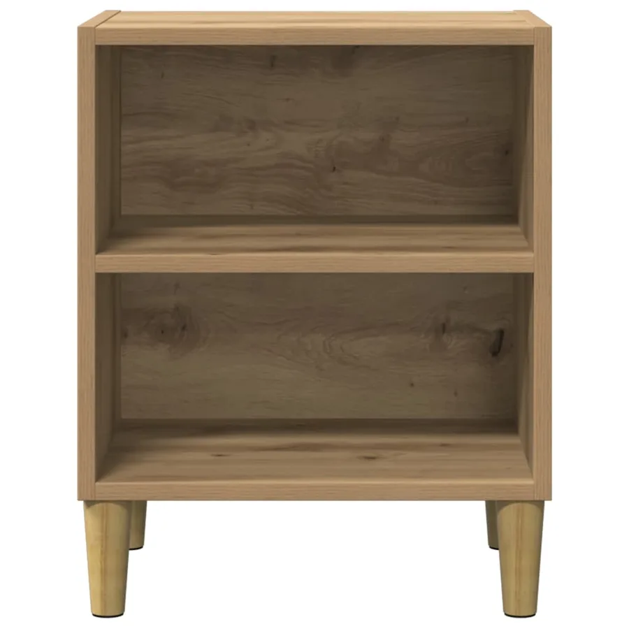 Table de chevet chêne artisanal 40x30x50 cm bois d'ingénierie - 4