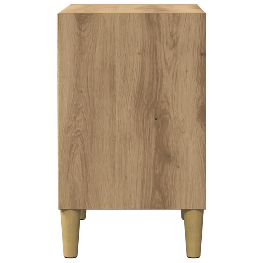 Table de chevet chêne artisanal 40x30x50 cm bois d'ingénierie - 6