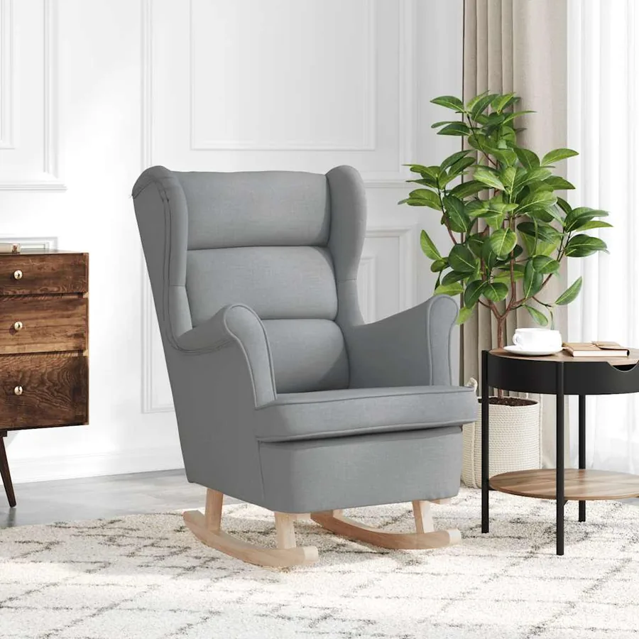 Chaise à bascule gris clair 74x90x102 cm tissu