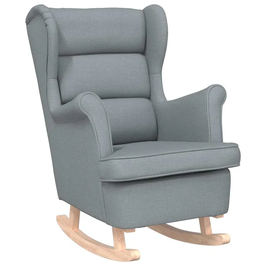 Chaise à bascule gris clair 74x90x102 cm tissu - 2