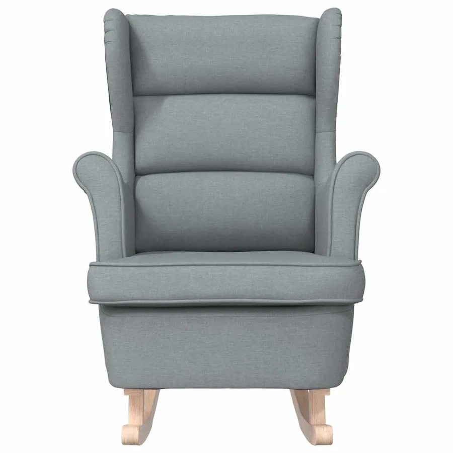 Chaise à bascule gris clair 74x90x102 cm tissu - 4