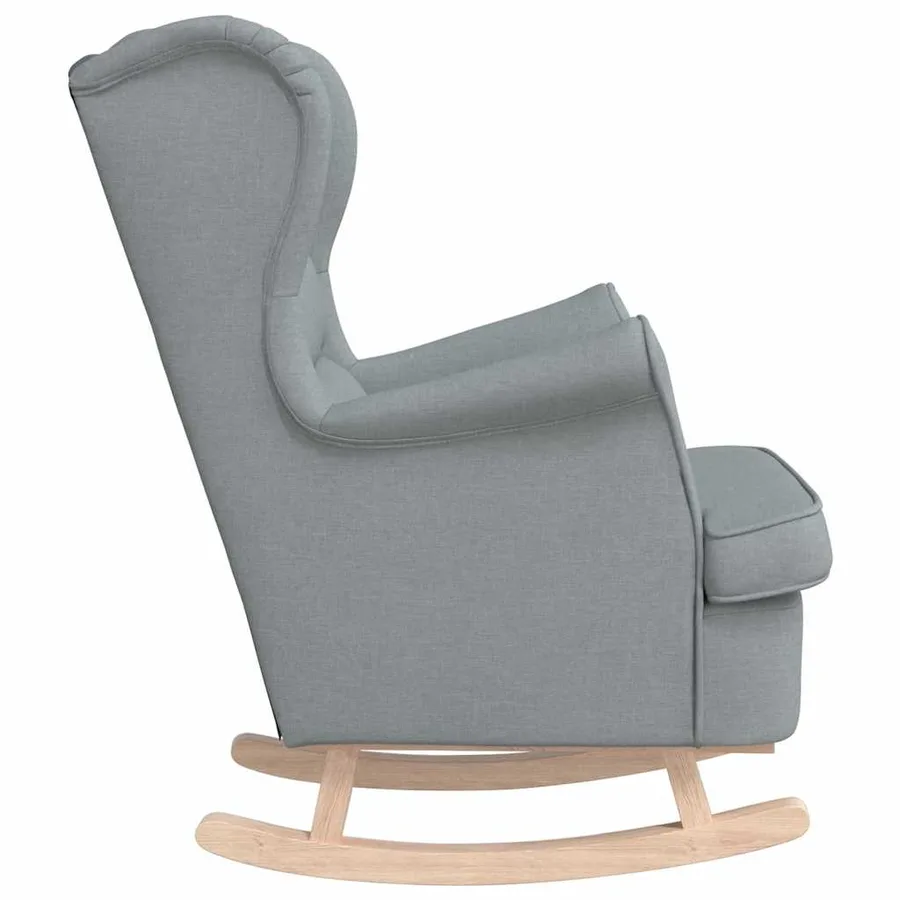 Chaise à bascule gris clair 74x90x102 cm tissu - 5