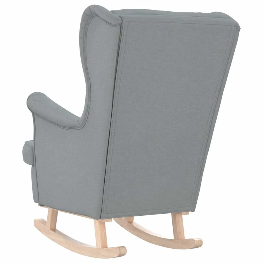 Chaise à bascule gris clair 74x90x102 cm tissu - 6